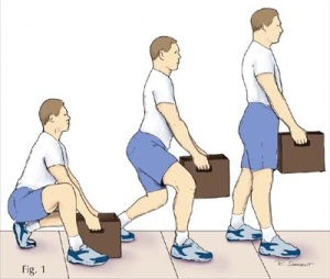 Fig. 1 - Fingerkinesis training exercise: Lift a small box while wearing small shorts.